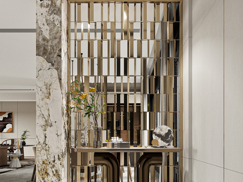 Modern Affordable Luxury Style Marble Entrance Screen Partition