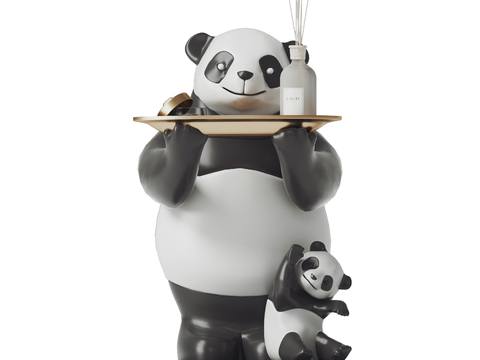 Modern Panda Tray Ornaments