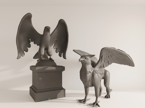 Gryphon Sculpture Eagle Sculpture Cartoon Ornaments