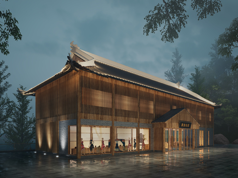 New Chinese Folk Shop Architectural Appearance