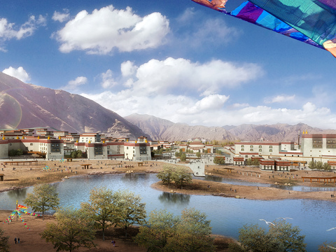 Modern Tibetan City Appearance