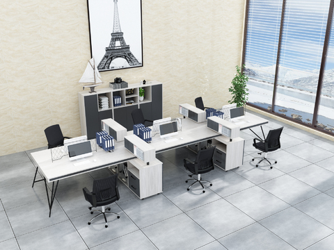 modern screen card office desk and chair