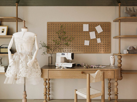 Cream Style Workbench Sewing Table Model Dress