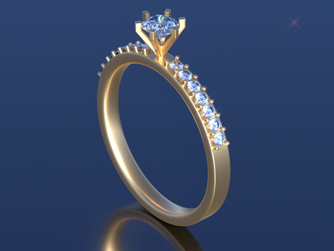 Modern diamond ring