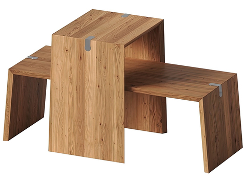 Modern solid wood outdoor public table and chair free