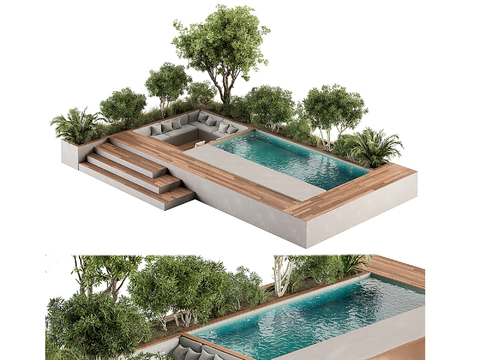 Outdoor Courtyard Pool Leisure Garden