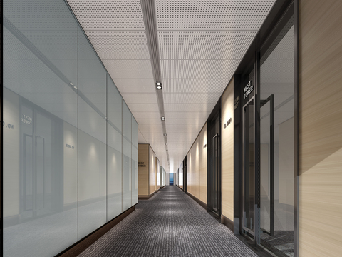 Modern office aisle corridor