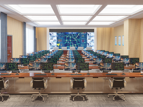 Modern Command and Control Monitoring Room Free