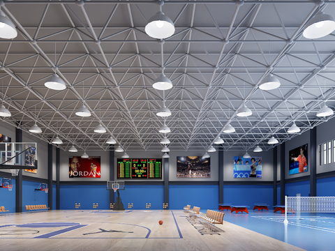 Modern Basketball Gymnasium