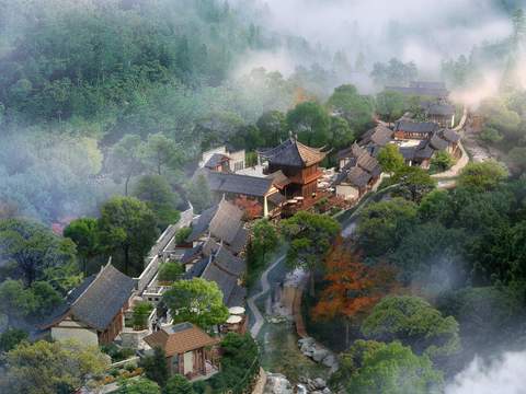 Chinese Ancient Architecture Folk Landscape psd