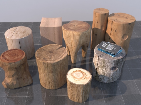 wooden stump wooden stool