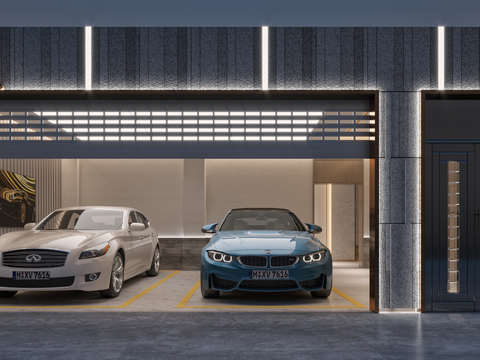 modern underground garage