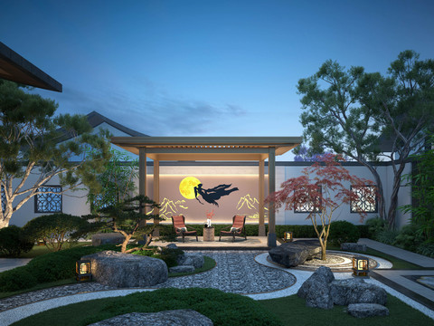 New Chinese Courtyard Pavilion