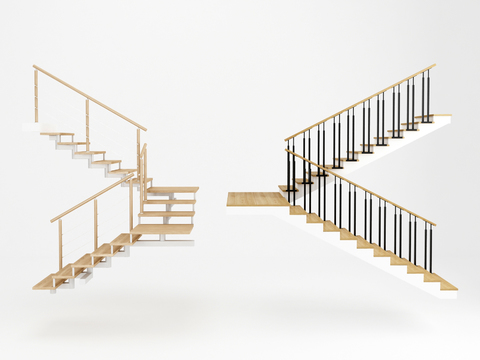 Modern solid wood staircase