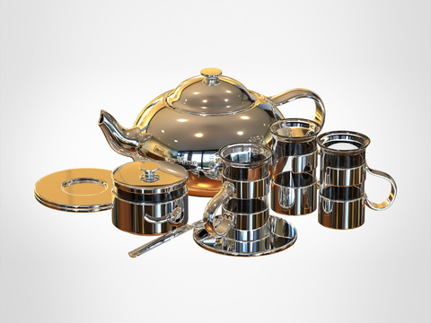 Modern Affordable Luxury Style Stainless Steel Art Tea Set Free