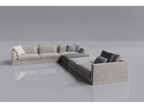 Modern Simple Grey Velvet Fabric Corner Office Sofa Free