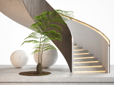 Modern revolving staircase landscape staircase