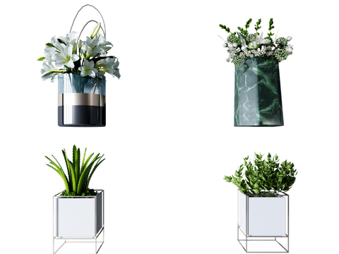 modern floral potted plant