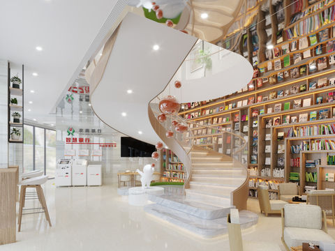 Modern Bank Book Bar Reception Area