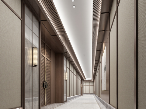 New Chinese Hotel Corridor