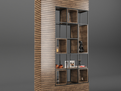 Industrial wind wooden decorative cabinet partition free