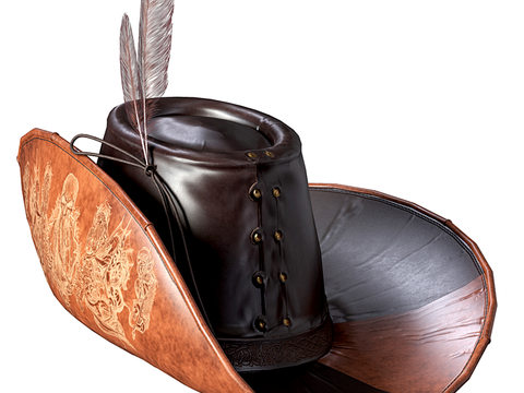 European-style brown pirate hat