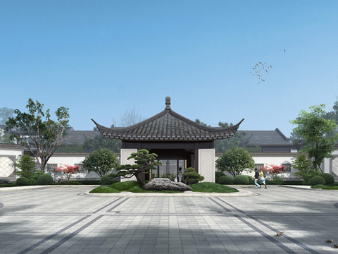 New Chinese Garden Landscape psd