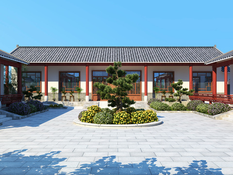 Chinese-style ancient courtyard house