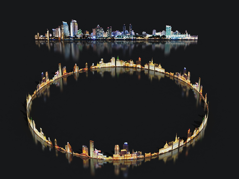 Ring City Background Night Scene Vision