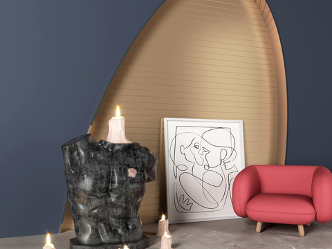 Abstract sculpture candle decoration Lounge Chair