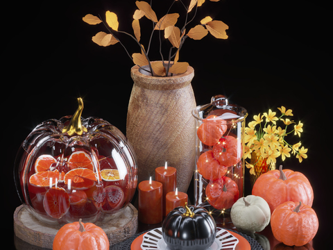 Modern Pumpkin Candlestick Decorative Ornaments