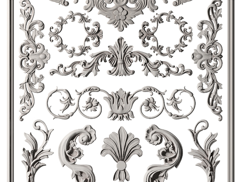 European-style corner flower plaster line carved component