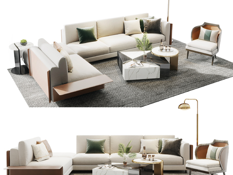 Meridiani modern fabric corner sofa set