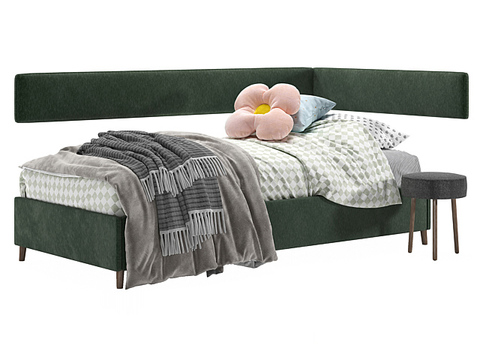 Nordic Simple Fabric Single Bed Free