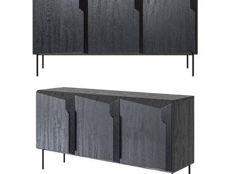 New Chinese Minimalist Solid Wood Side Cabinet Free