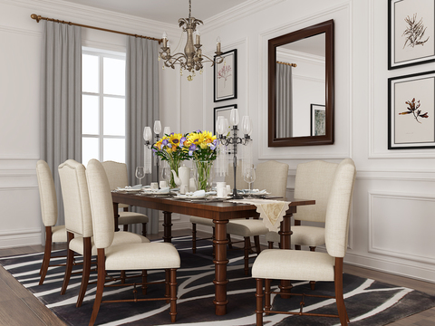 American Restaurant Dining Table and Chair