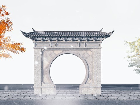 Chinese-style Door-opening Garden Architecture