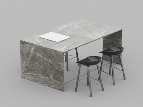 Modern Simple Marble Bar Stainless Steel Plastic Bar Chair Free