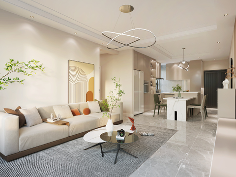 Cream Style Living&Dining Room Free