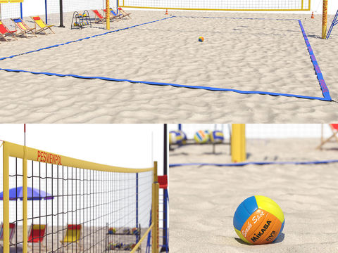 Modern beach volleyball court