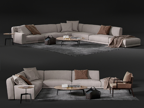 Modern fabric corner sofa combo free