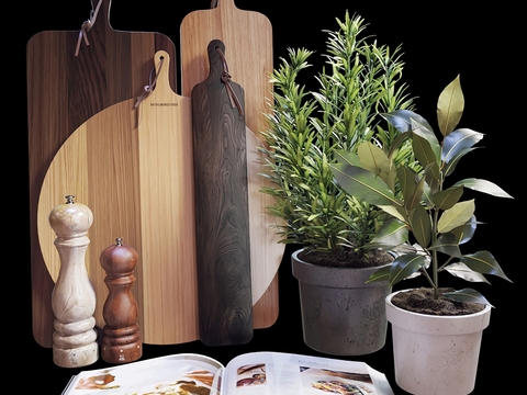 Modern Log Chopping Board Potted Plant