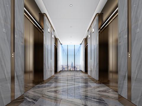 Modern Elevator Hall Corridor