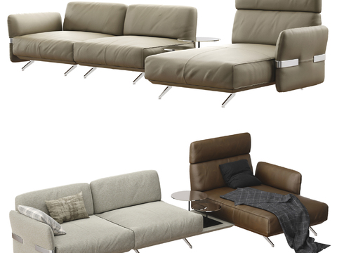 Natuzzi modern leather corner multiplayer sofa