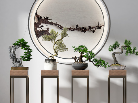 Neo-Chinese Style Flower Frame Bonsai Bonsai