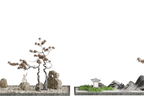 Neo-Chinese Style Dead Tree Landscaping Plant Pile