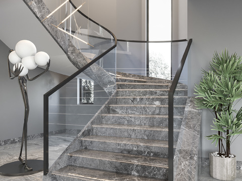 Modern marble staircase