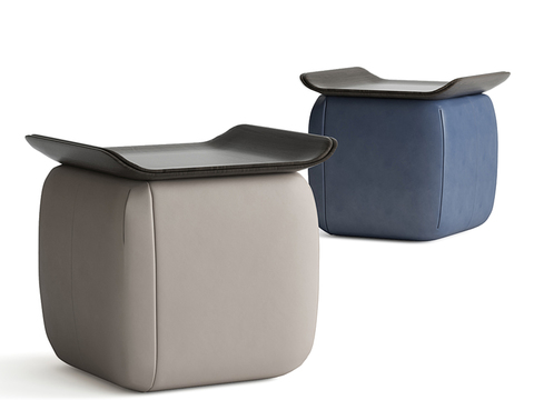 Modern Leather Ottoman