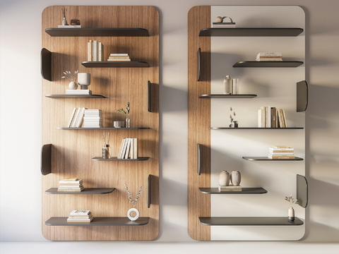 Modern Solid Wood Wall Cabinet Bookshelf