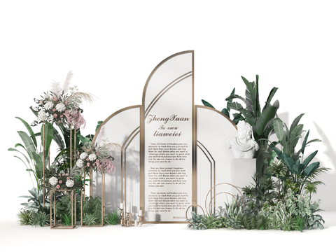 Modern modern wedding wedding floral photo area